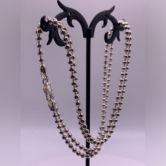 Silpada VERY RARE VHTF Sterling 3MM Bead Ball Necklace - 30” long -Made in Italy - Picture 4 of 11